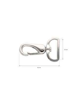 METAL SNAP HOOK RF-175 32 MM ERYK NICKEL 1 PCS