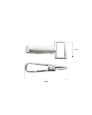 Karabińczyk metalowy 20 mm rf-70 nikiel - drugi gatunek