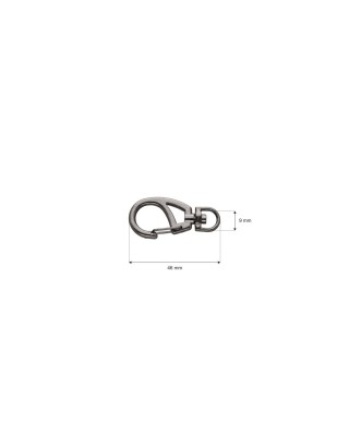 Karabińczyk metalowy  9 mm 0325-0207 czarny nikiel