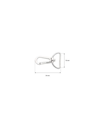 METAL SNAP HOOK 19 MM HIACYNT NICKEL 100  PCS