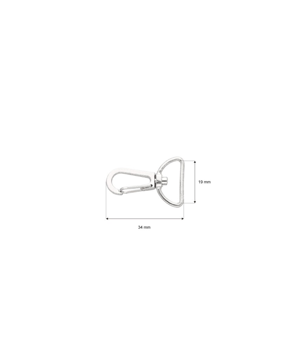 METAL SNAP HOOK 19 MM HIACYNT NICKEL 100  PCS