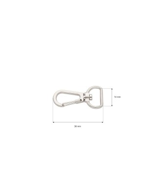 METAL SNAP HOOK&nbsp13 MM HIACYNT NICKEL 100   PCS