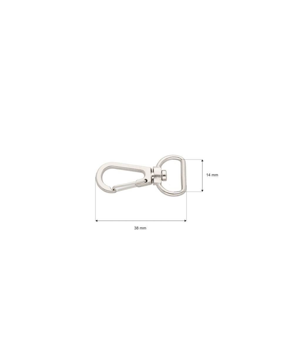 Karabińczyk metalowy 13x37 mm 0325-0025 nikiel