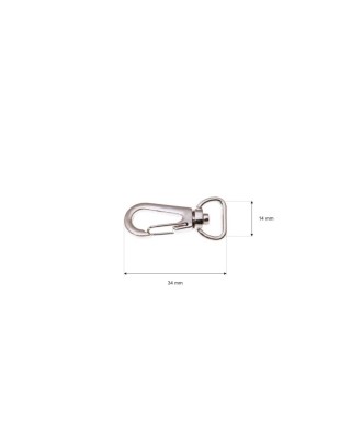 METAL SNAP HOOK 14 MM HIACYNT NICKEL 100     PCS