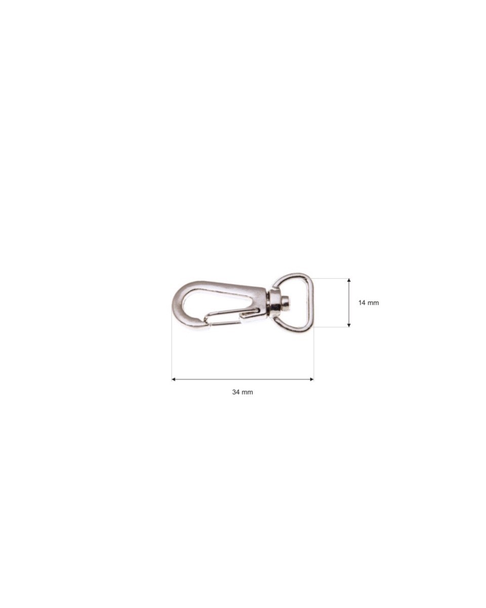 Karabińczyk metalowy 14x34 mm 0325-0025 nikiel
