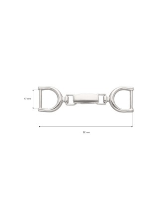 EXTRA SHINING METAL SNAP  HOOK 17 MM 0199 CYRYL GLOSSY NICKEL 1 PCS