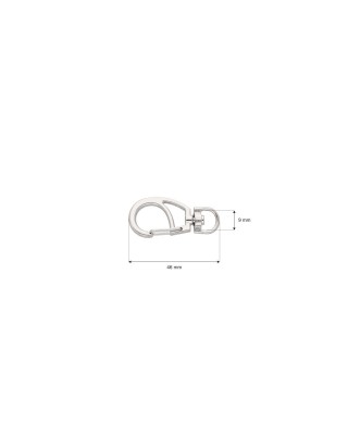 EXTRA SHINING METAL SNAP   HOOK 9 MM MODEST GLOSSY NICKEL 1 PCS