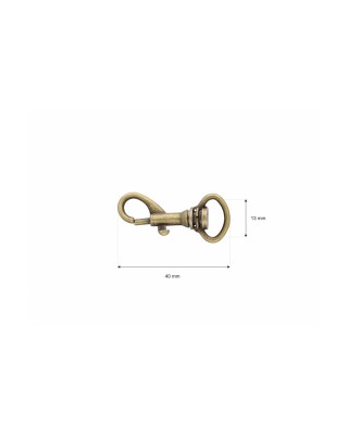 METAL SNAP HOOK BCK-H006 13 MM IWO OLD GOLD 100  PCS