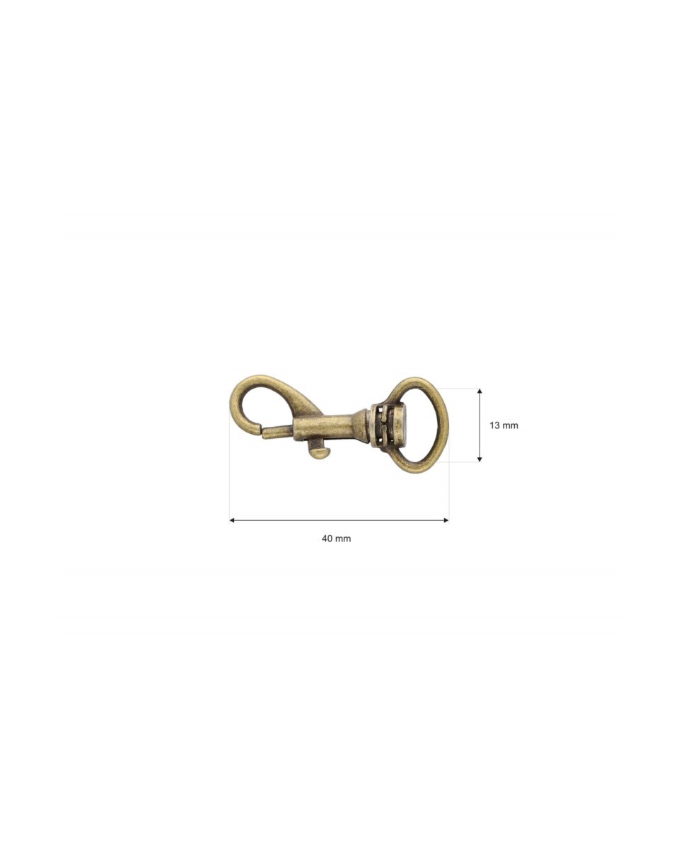 KARABINERHAKEN BCK-H006 13 MM IWO   ALTGOLD 100  ST.