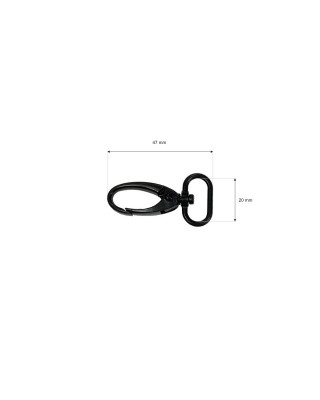 METAL     SNAP HOOK 20 MM  0037 MATT BLACK 100 PCS