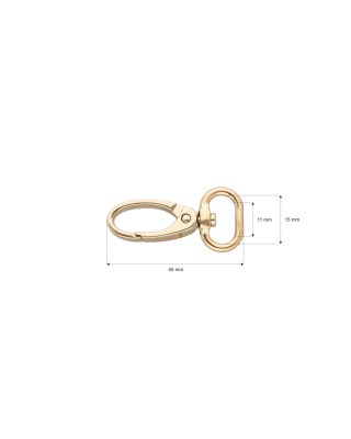 METAL  SNAP HOOK 2923-3 15 MM GLOSSY GOLD 100 PCS