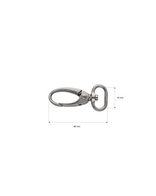 METAL SNAP HOOK 0037 15 MM BLACK NICKEL 100 PCS