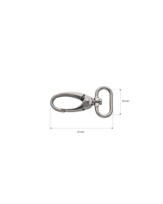 KARABINERHAKEN 0037 20 MM NICKELSCHWARZ 1    ST.