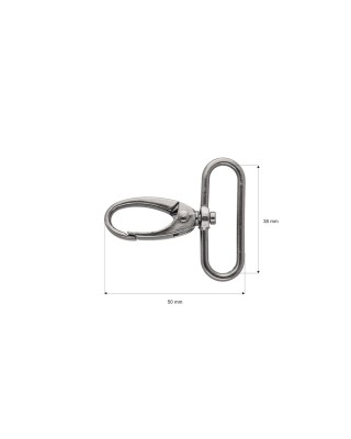 METAL SNAP HOOK 0037 38 MM NICKEL BLACK 1 PCS