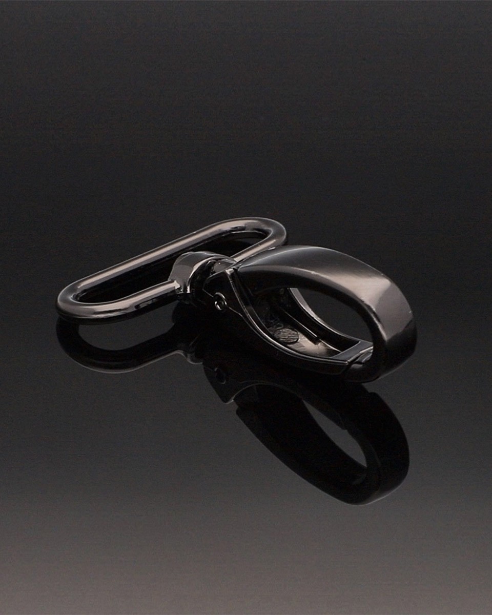 METAL SNAP HOOK 0037 38 MM NICKEL BLACK 1 PCS