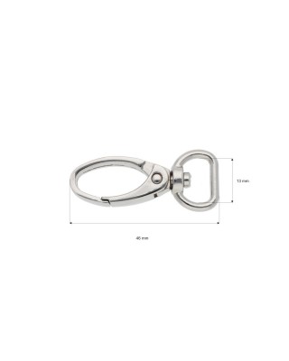 Karabińczyk metalowy 13 mm 0037 krab nikiel połysk