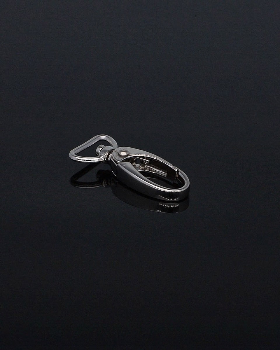 METAL SNAP HOOK 0037 16 MM GLOSSY NICKEL 50 PCS