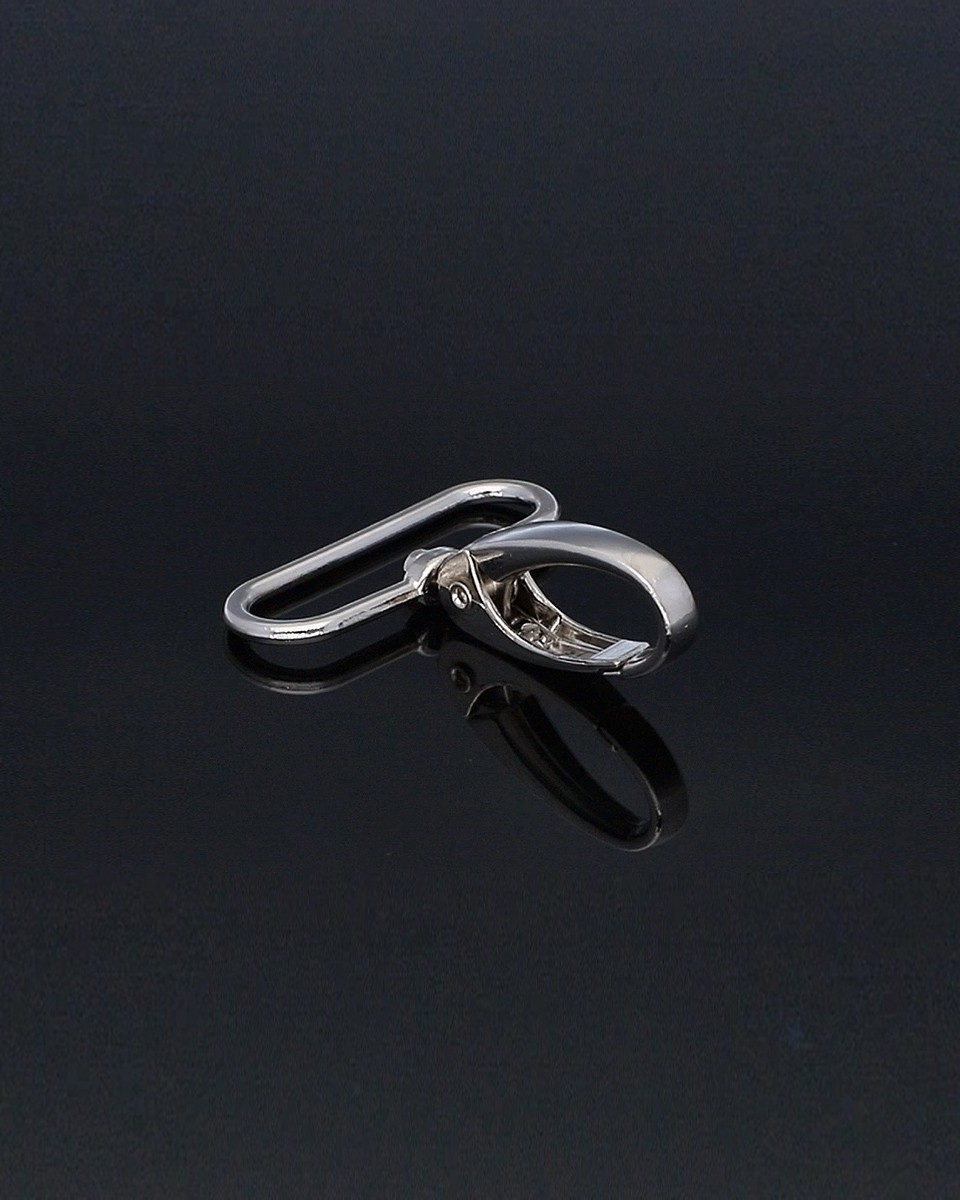 METAL SNAP HOOK 38 MM 0037 GLOSSY NICKEL 1 PCS