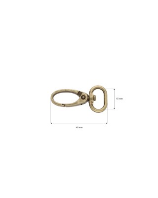 METAL SNAP   HOOK&nbsp0037 15 MM OLD GOLD 100 PCS