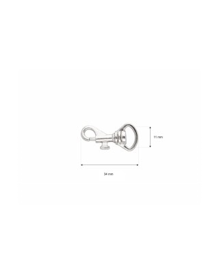 METAL SNAP HOOK 11 MM IWO NICKEL 100   PCS