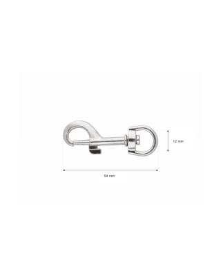 METAL SNAP HOOK 12 MM   MILO NICKEL 100  PCS