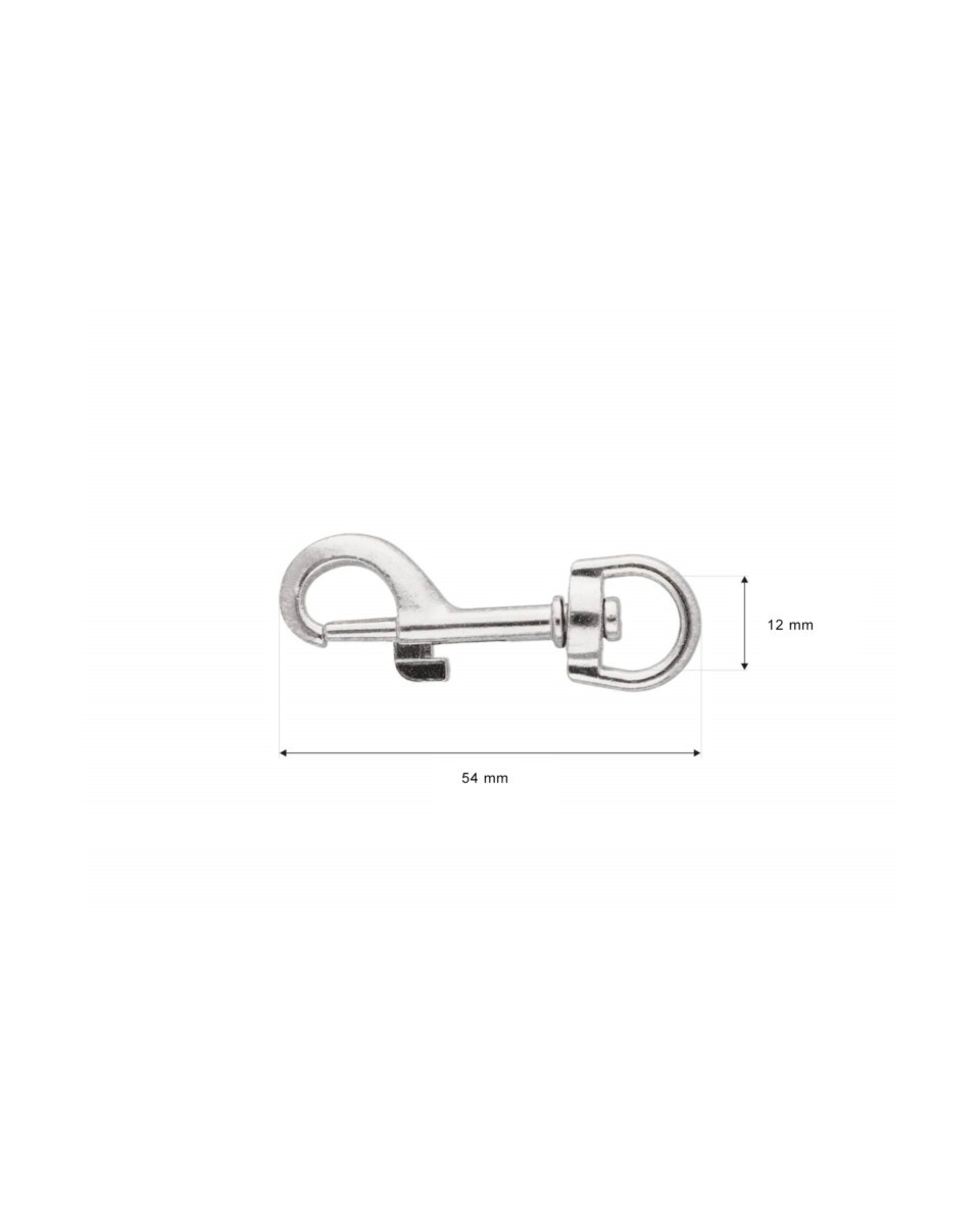 METAL SNAP HOOK 12 MM   MILO NICKEL 100  PCS