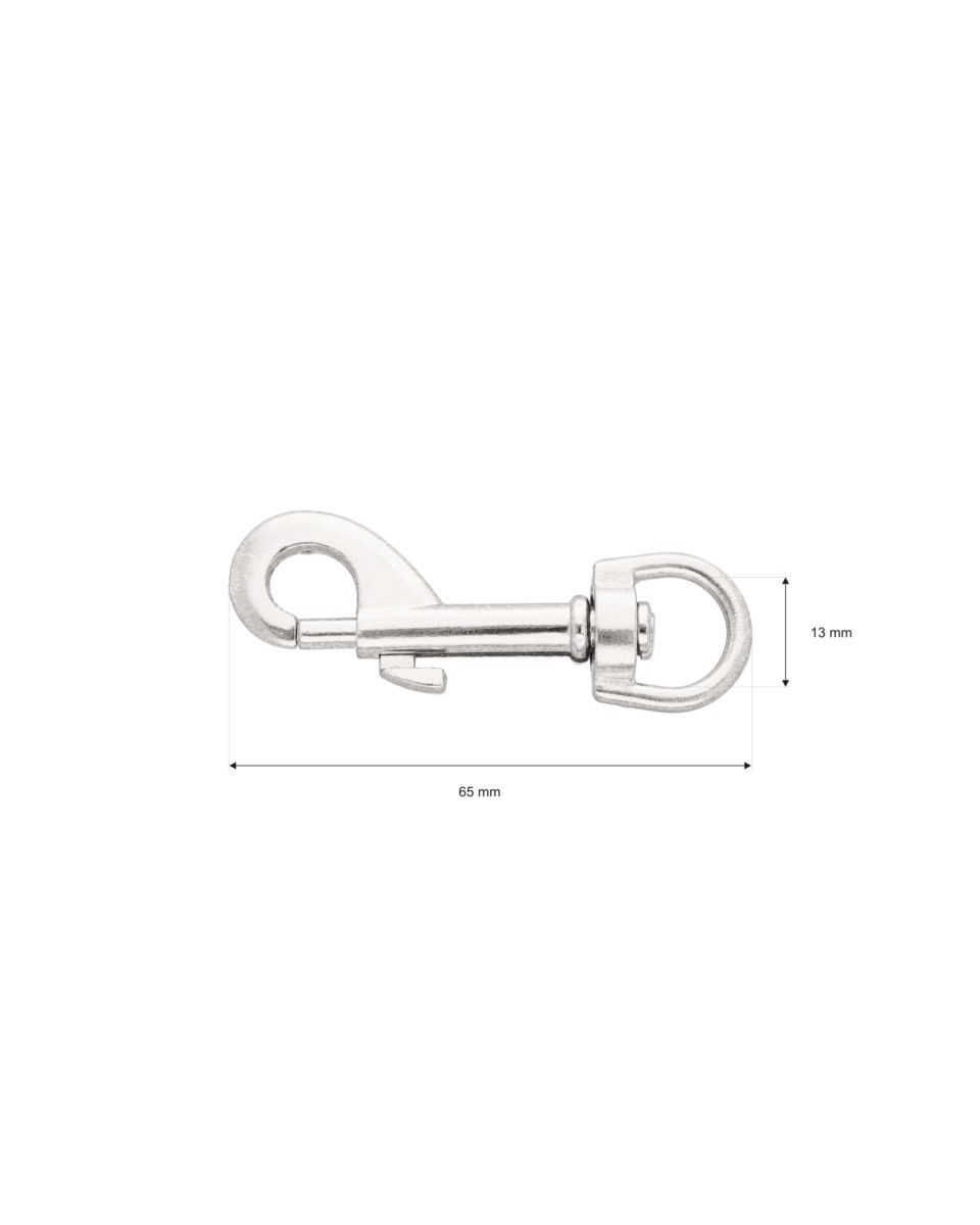METAL SNAP HOOK 13 MM MILO  NICKEL 1 PCS