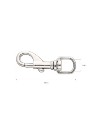 METAL SNAP HOOK 14 MM NICKEL 1 PCS