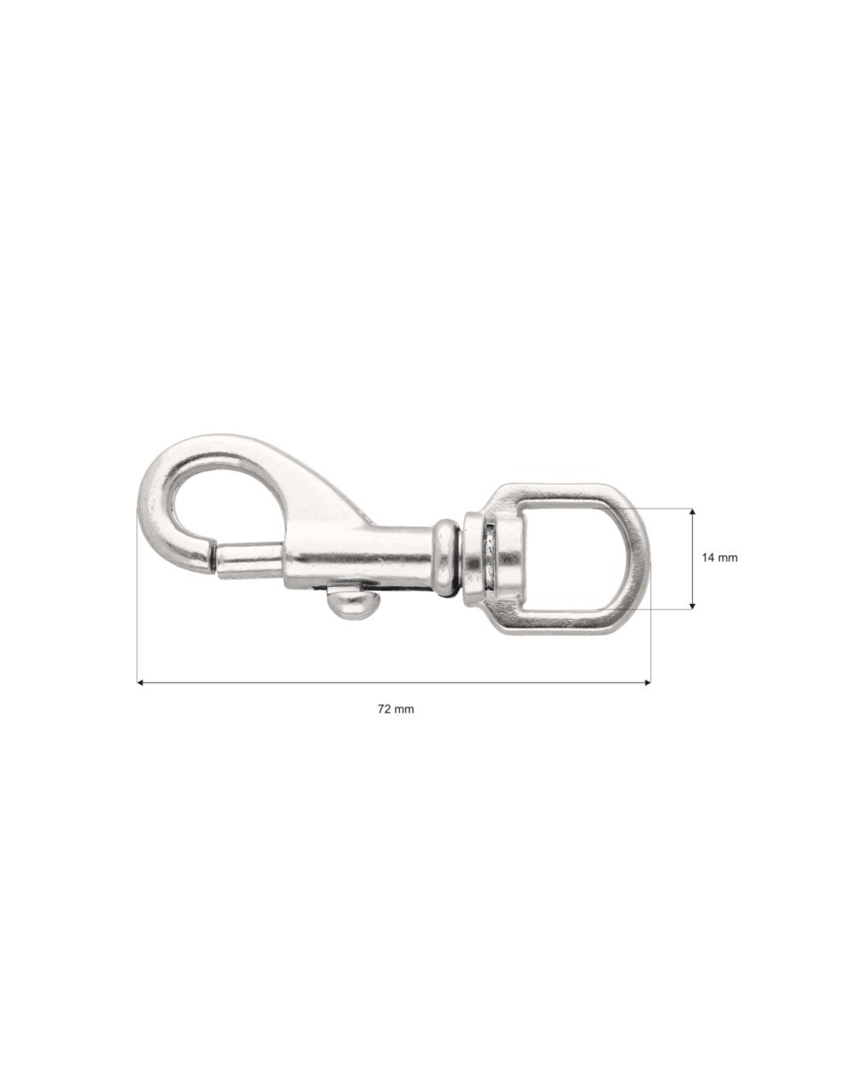 METAL SNAP HOOK 14 MM NICKEL 1 PCS