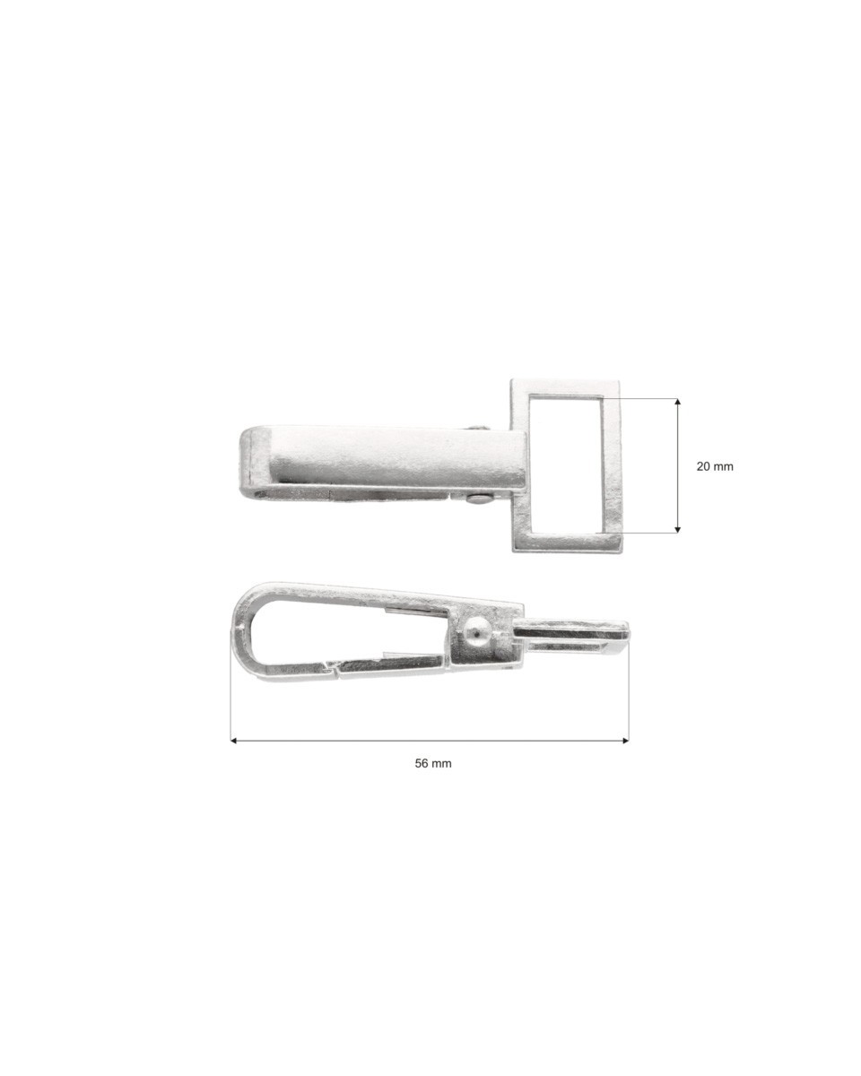 Karabińczyk metalowy 20 mm rf-70 nikiel - drugi gatunek Karabińczyk metalowy 20 mm rf-70 nikiel - drugi gatunek