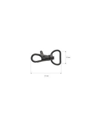 METAL  SNAP HOOK 17 MM BLACK MATT 500 PCS