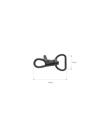 METAL  SNAP HOOK 17 MM BLACK MATT 100 PCS