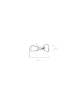 METAL SNAP HOOK 12 MM NICKEL 100 PCS