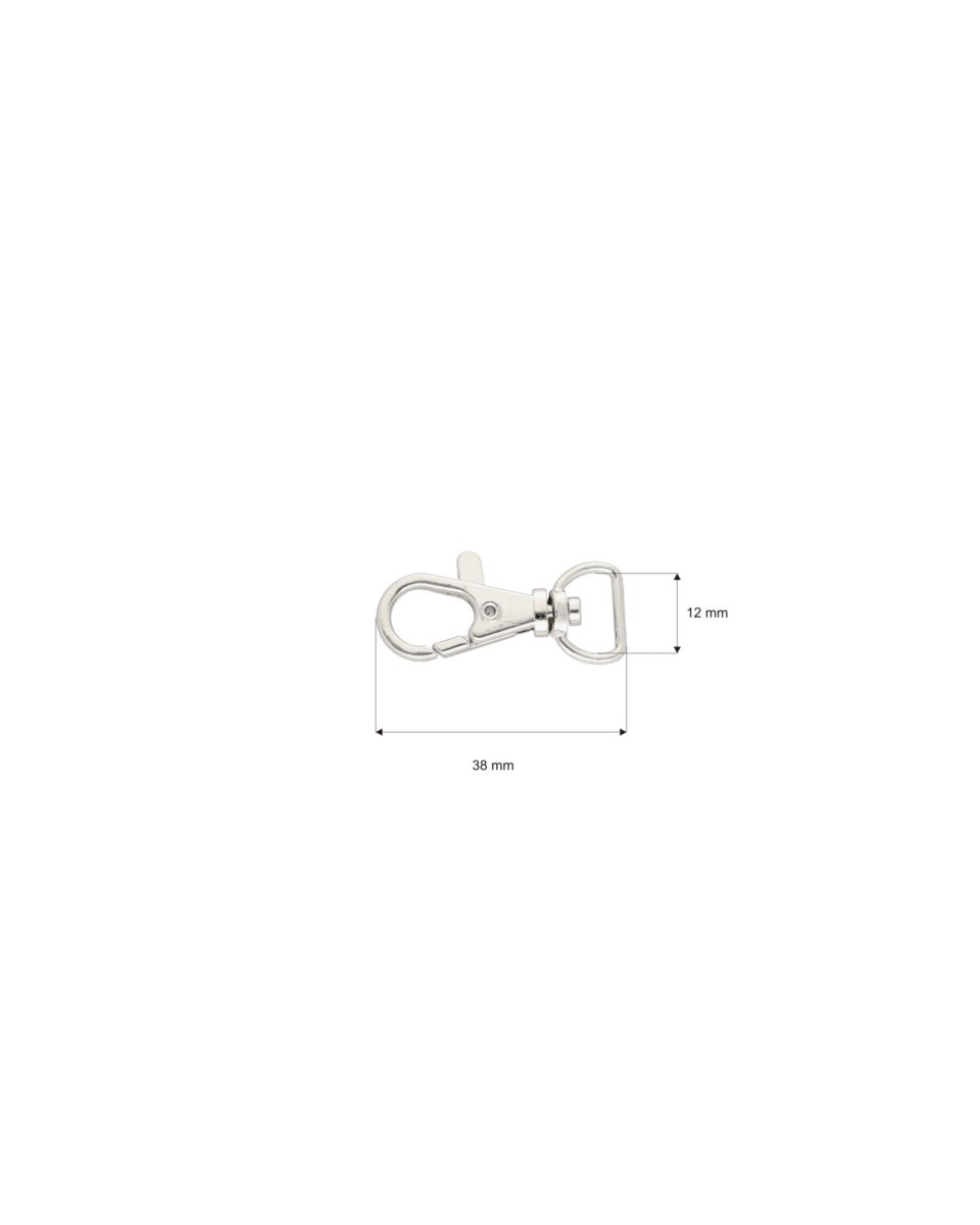 METAL SNAP HOOK 12 MM NICKEL 100 PCS