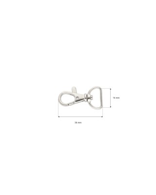 Karabińczyk metalowy 14 mm rybka 4 g nikiel