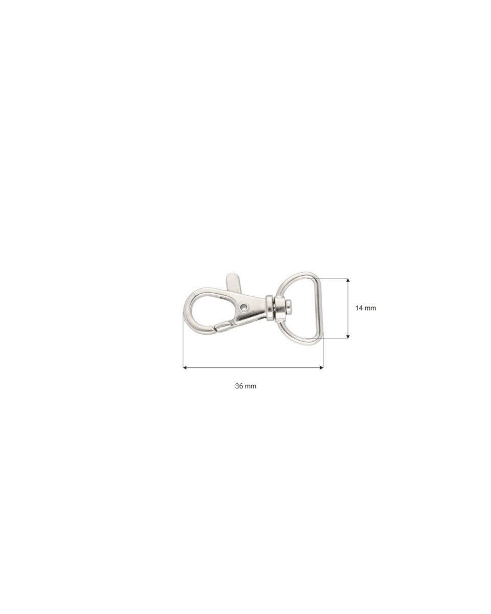 METAL  SNAP HOOK 14&nbspMM LIGHT NICKEL  100  PCS