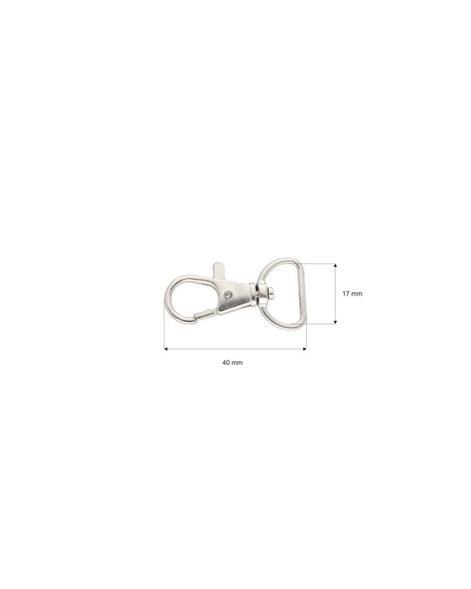 METAL SNAP HOOK 16 MM NICKEL 100 PCS