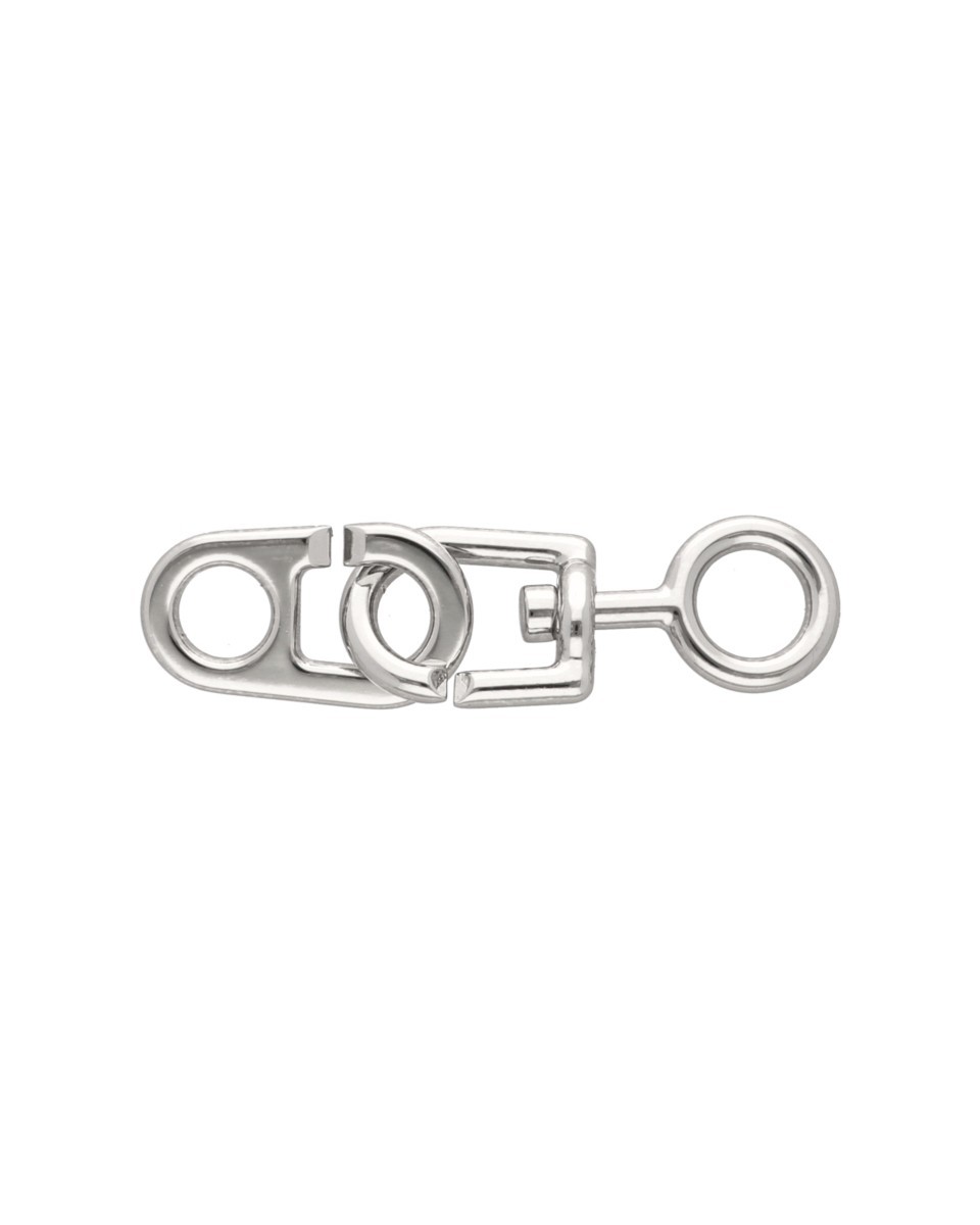 EXTRA SHINING METAL SNAP HOOK 12 MM GILBERT  GLOSSY NICKEL 1 PCS