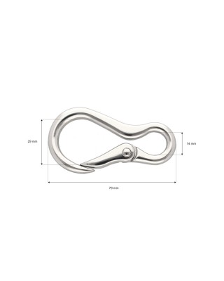 ЭКСТРА БЛЕСК КАРАБИН МЕТАЛЛИЧЕСКИЙ  YME0213(0271) 14 ММ CHROBRY НИКЕЛЬ БЛЕСК 1 ШТ.