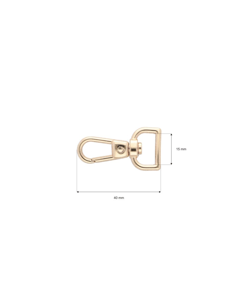 EXTRA GLANZ KARABINERHAKEN YME3113  (0277) 15 MM   HENRYK  LICHT  GOLD 1 ST.