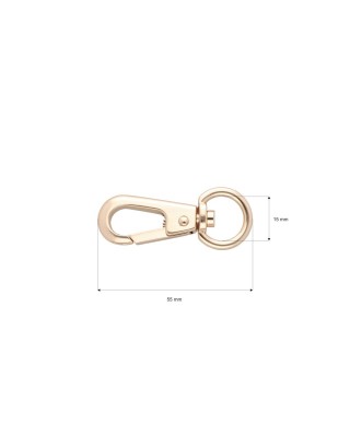 EXTRA SHINING METAL SNAP HOOK YME3113(0277) 15   MM  HENRYK LIGHT GOLD 1 PCS