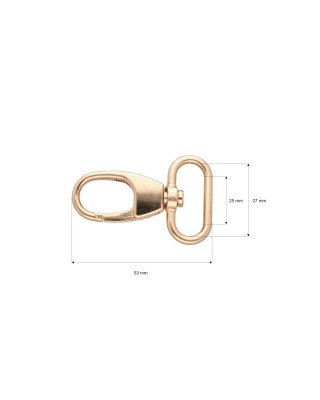 METAL SNAP HOOK SX7716A  27 MM ADAM LIGHT GOLD 1   PCS