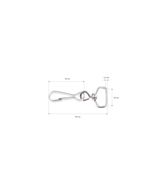 KARABINERHAKEN 20 MM NICKEL 100 ST.