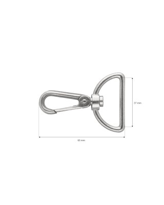 METAL SNAP HOOK 37 MM GLOSSY NICKEL 1   PCS