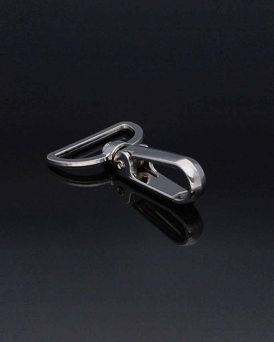 METAL SNAP HOOK 37 MM GLOSSY NICKEL 1   PCS