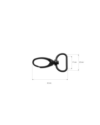 METAL SNAP   HOOK&nbsp20 MM  MATT    BLACK 100    PCS