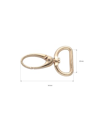 Karabińczyk metalowy 20 mm rf-101 krab jasnozłoty