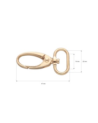 KARABINERHAKEN 0037 20 MM LICHT GOLD 100    ST.