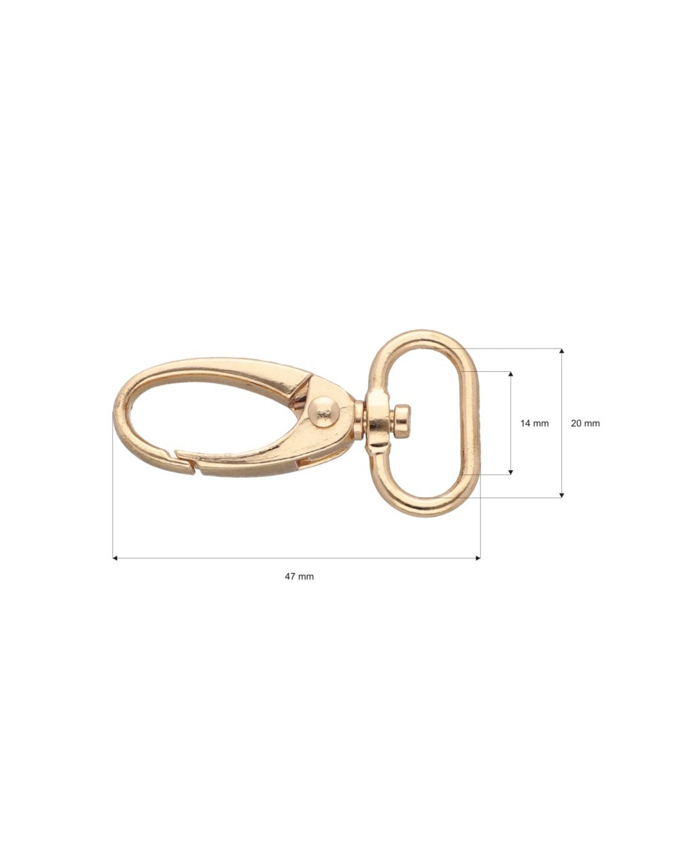 KARABINERHAKEN 0037 20 MM LICHT GOLD 100    ST.