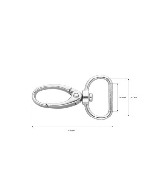 KARABINERHAKEN 20 MM NICKEL 100 ST.